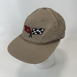 Chevrolet Corvette Hat Snapback Retro Car Automobile Racing Begie Hat Vintage
